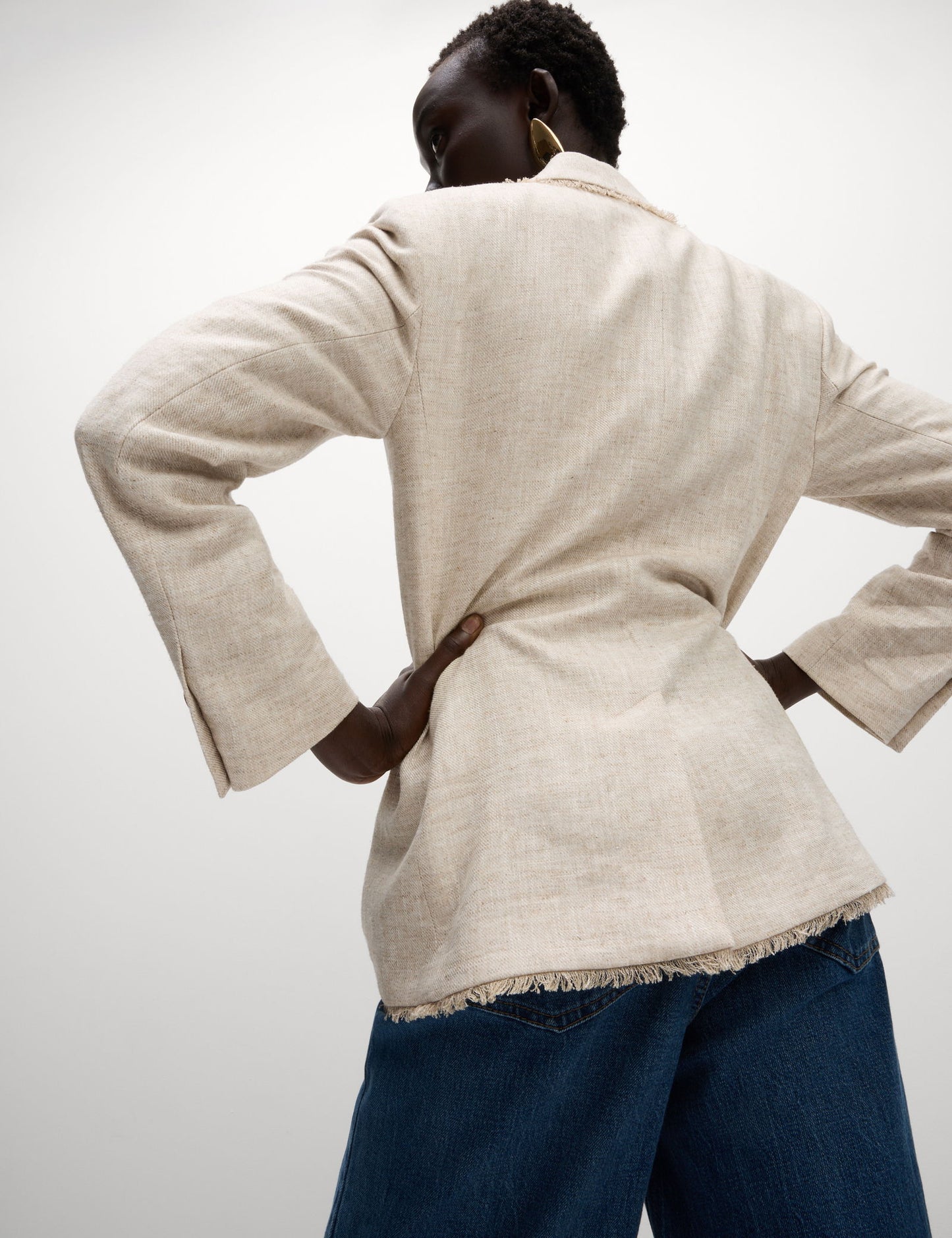 Keten Karışımlı Blazer Ceket