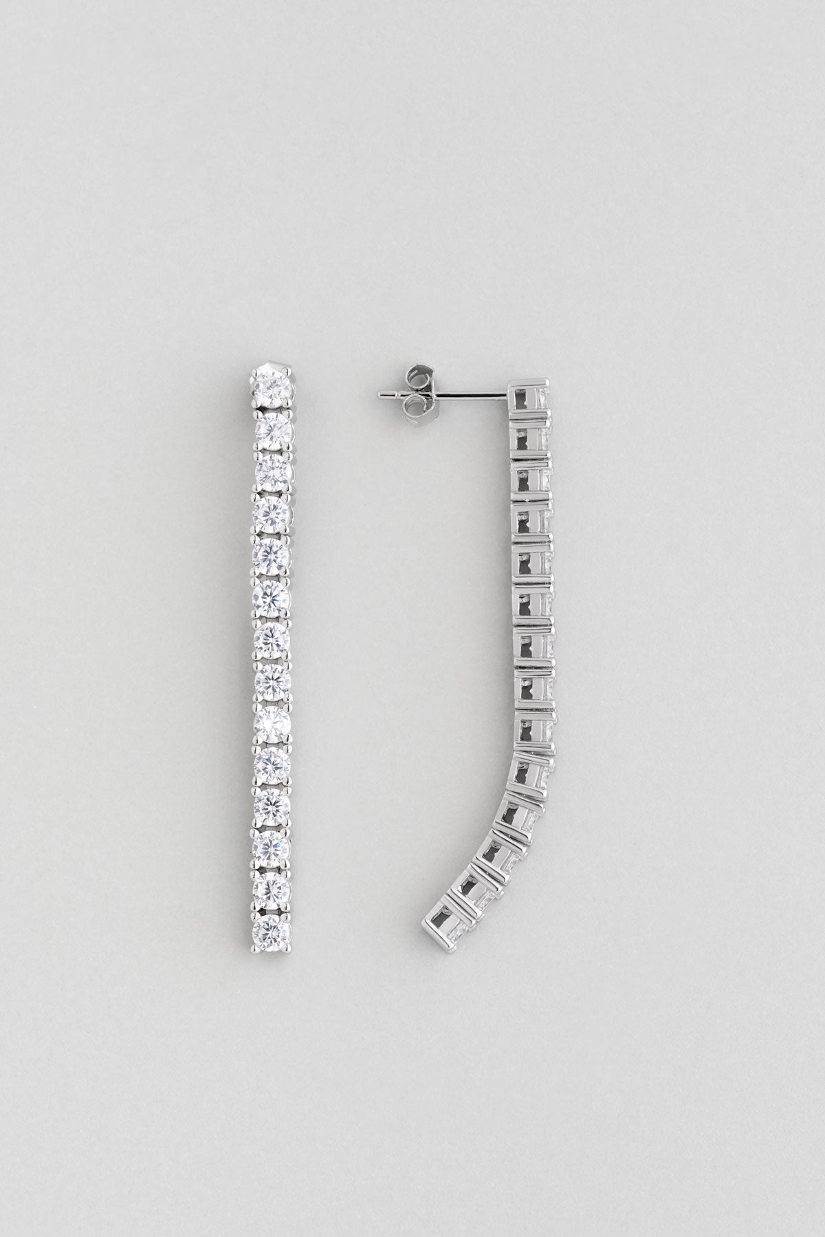 Davet Şıklığı 18 Ayar Beyaz Altın Kaplama Gümüş Su Yolu Küpe 5110660199