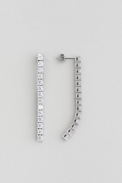 Davet Şıklığı 18 Ayar Beyaz Altın Kaplama Gümüş Su Yolu Küpe 5110660199