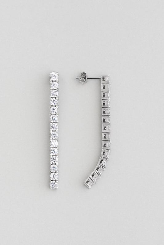 Davet Şıklığı 18 Ayar Beyaz Altın Kaplama Gümüş Su Yolu Küpe 5110660199