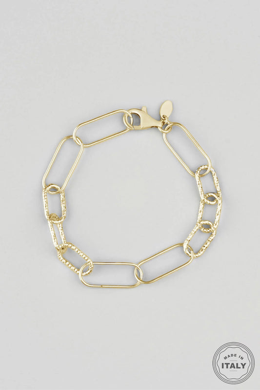 Italyan Tasarım 18 Ayar Sarı Altın Kaplama 19 Cm Gümüş Tasarım Bileklik 5116514419