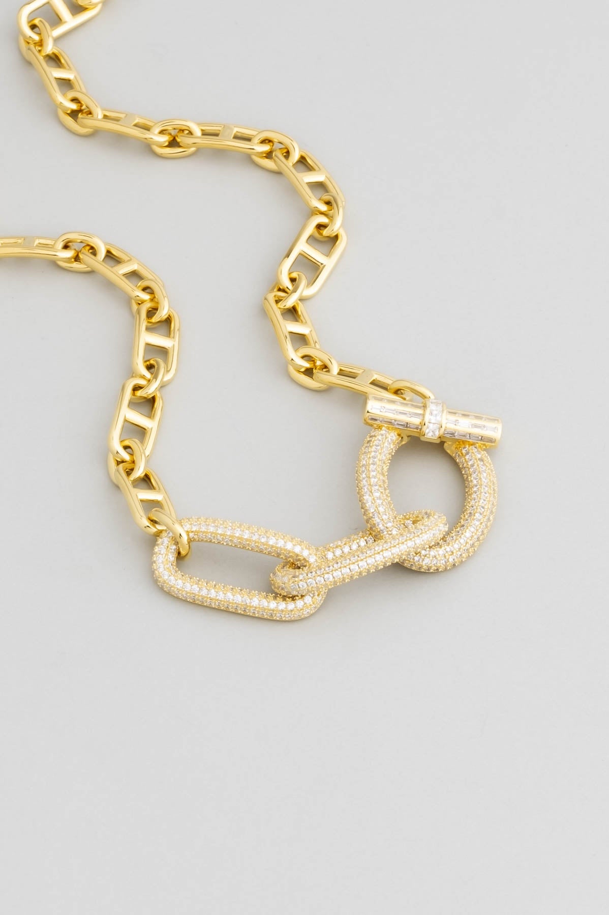 Özel Tasarım 18 Ayar Sarı Altın Kaplama Gümüş Zincir Gerdanlık 5121490144