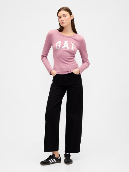 Pembe Gap Logo Waffle-knit T-shirt