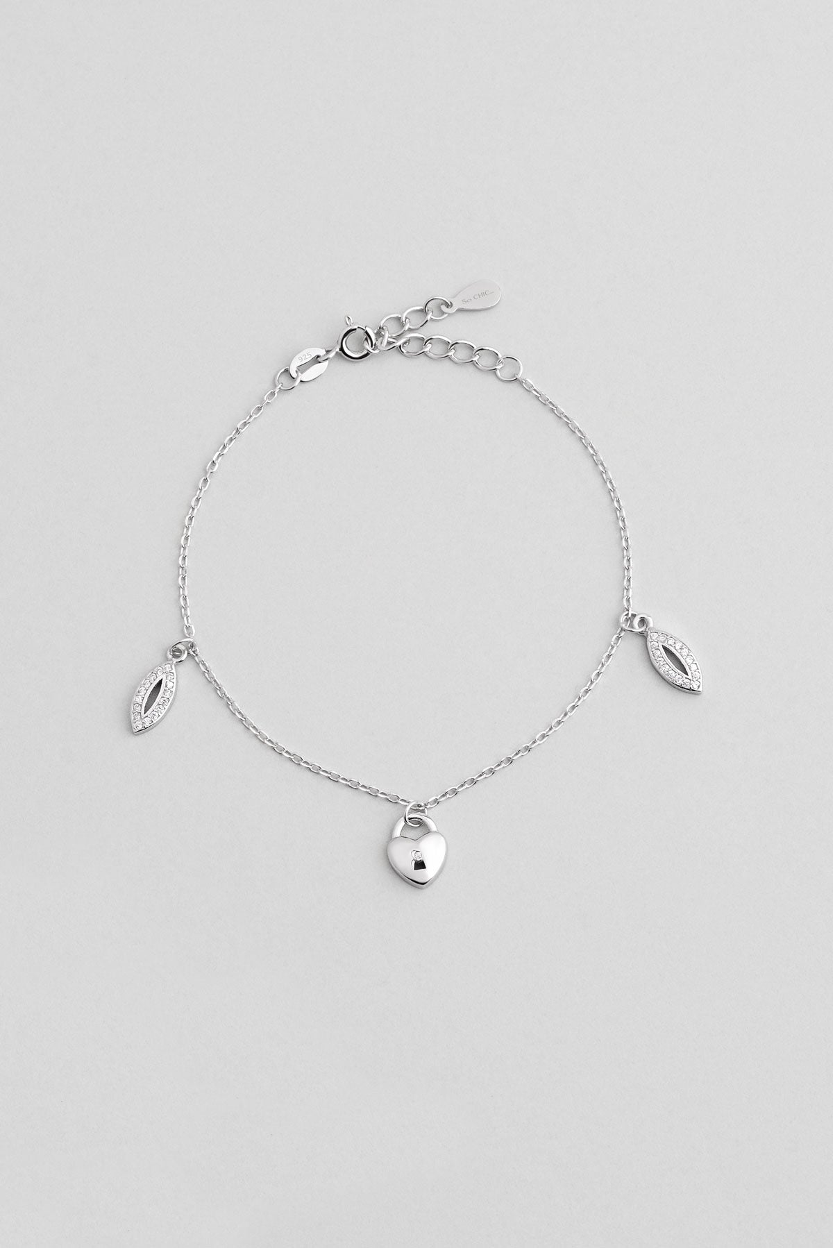 Aşk Anahtarı 18 Ayar Beyaz Altın Kaplama 19 Cm Gümüş Minimal Bileklik 5124450199