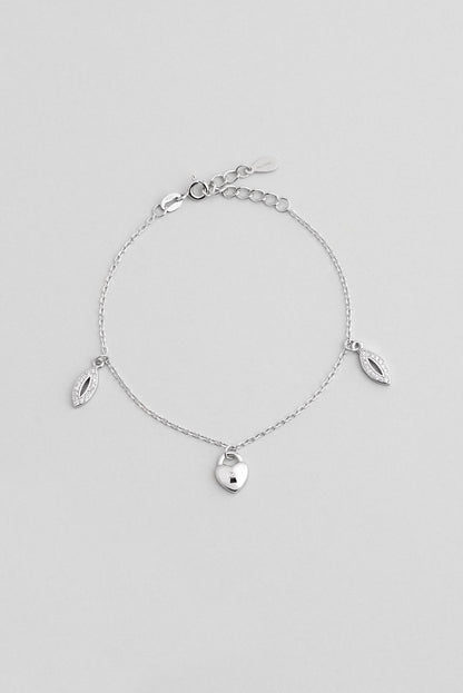 Aşk Anahtarı 18 Ayar Beyaz Altın Kaplama 19 Cm Gümüş Minimal Bileklik 5124450199