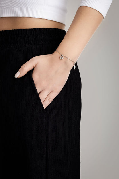 Aşk Anahtarı 18 Ayar Beyaz Altın Kaplama 19 Cm Gümüş Minimal Bileklik 5124450199