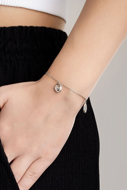 Aşk Anahtarı 18 Ayar Beyaz Altın Kaplama 19 Cm Gümüş Minimal Bileklik 5124450199