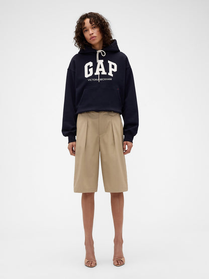 Bej Gap × Victoria Beckham High Rise Pileli Şort