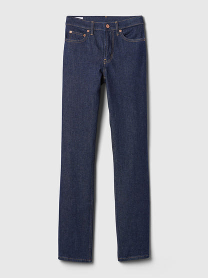 Lacivert Mid Rise Vintage Slim Jean Pantolon