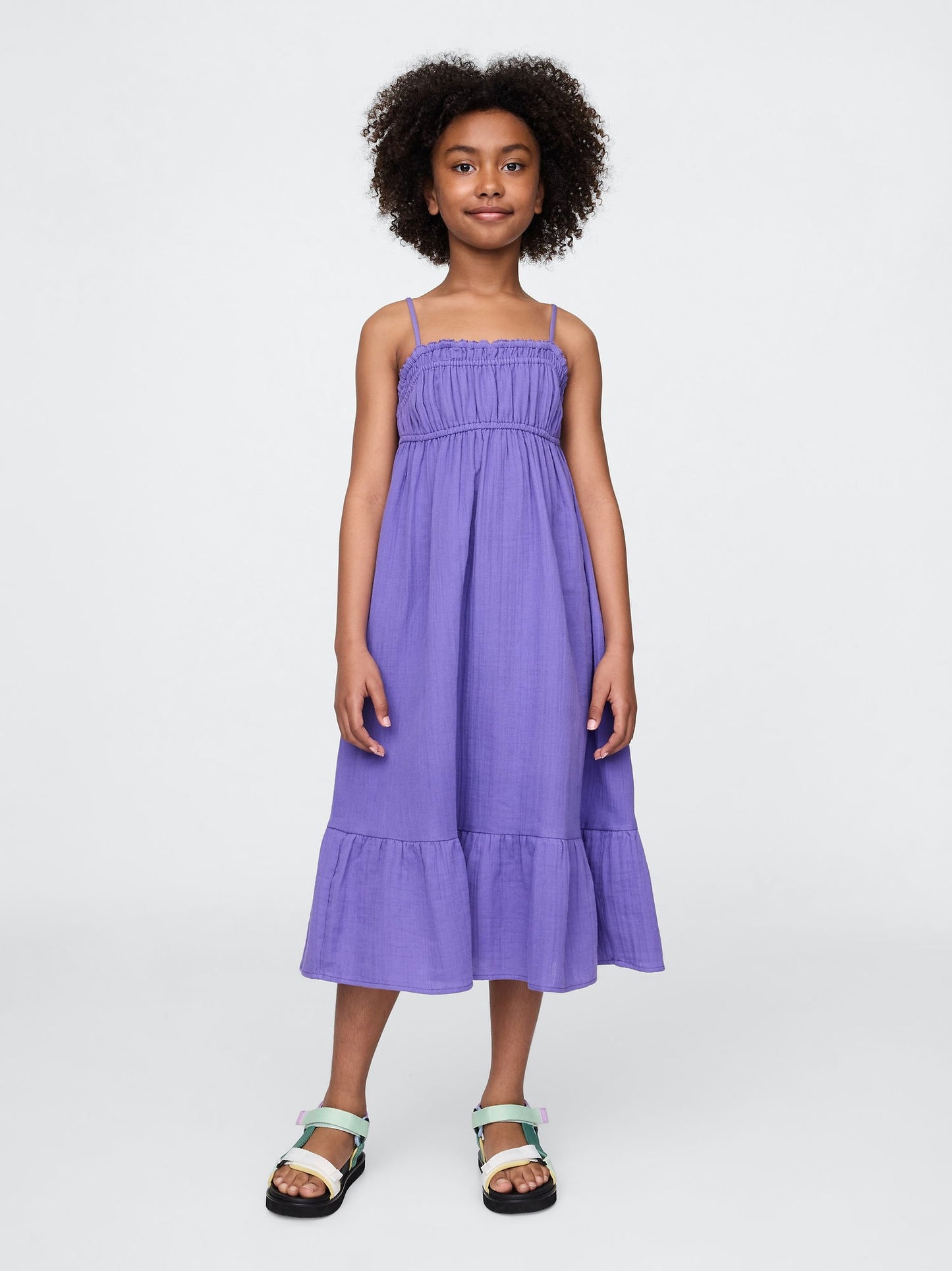 Mor Kids Crinkle Gauze Midi Elbise