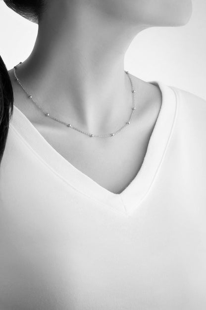 Noa 18 Ayar Beyaz Altın Kaplama 43 Cm Gümüş Zincir Kolye 5131489999