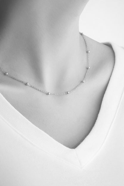 Noa 18 Ayar Beyaz Altın Kaplama 43 Cm Gümüş Zincir Kolye 5131489999