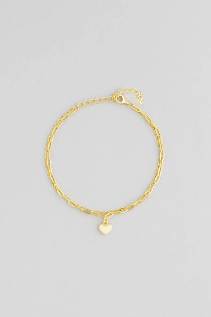 Saklı Kalp 18 Ayar Sarı Altın Kaplama 20 Cm Gümüş Minimal Bileklik 5139054499