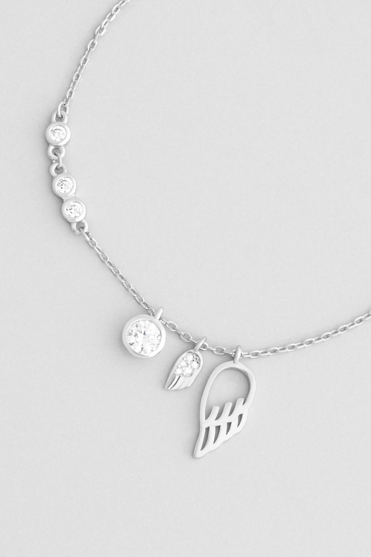 Melek Kanadı 18 Ayar Beyaz Altın Kaplama 20 Cm Gümüş Minimal Bileklik 5139530199