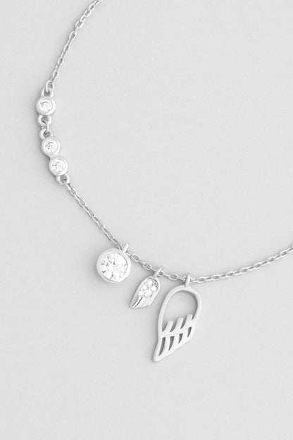 Melek Kanadı 18 Ayar Beyaz Altın Kaplama 20 Cm Gümüş Minimal Bileklik 5139530199