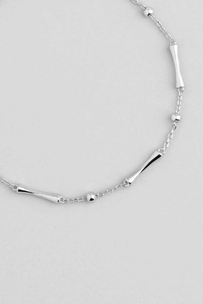 Minimal Tasarım 18 Ayar Beyaz Altın Kaplama 19 Cm Gümüş Minimal Bileklik 5139699999