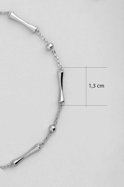 Minimal Tasarım 18 Ayar Beyaz Altın Kaplama 19 Cm Gümüş Minimal Bileklik 5139699999