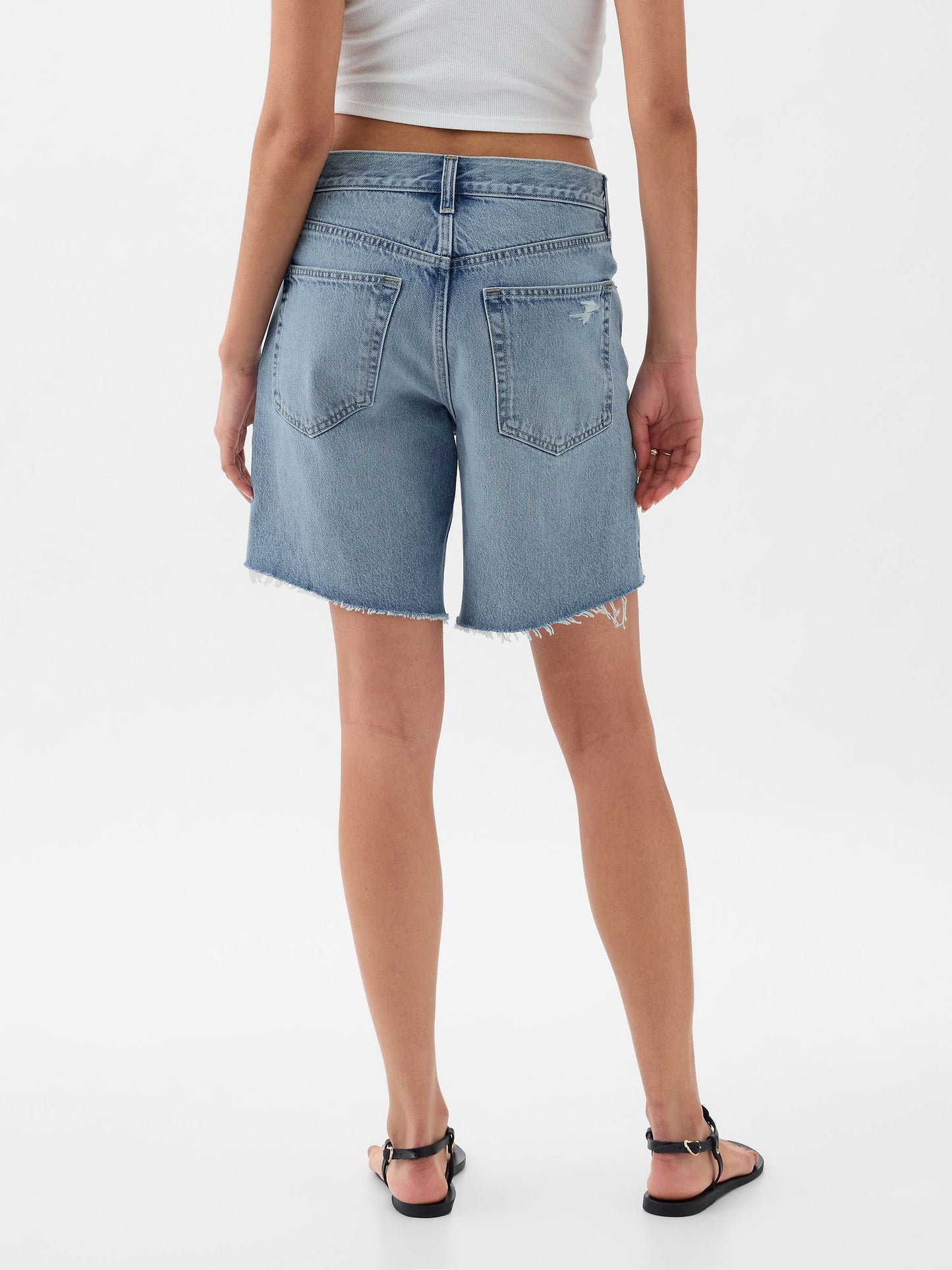 Açık Mavi 8 Mid Rise '90s Loose Denim Bermuda Şort