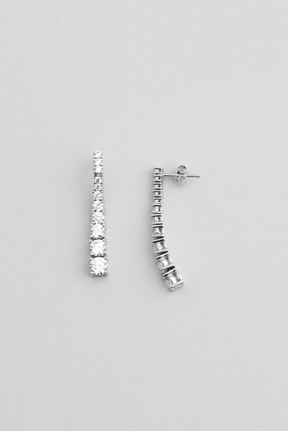 Beyaz Rüya 18 Ayar Beyaz Altın Kaplama Gümüş Su Yolu Küpe 5142310199