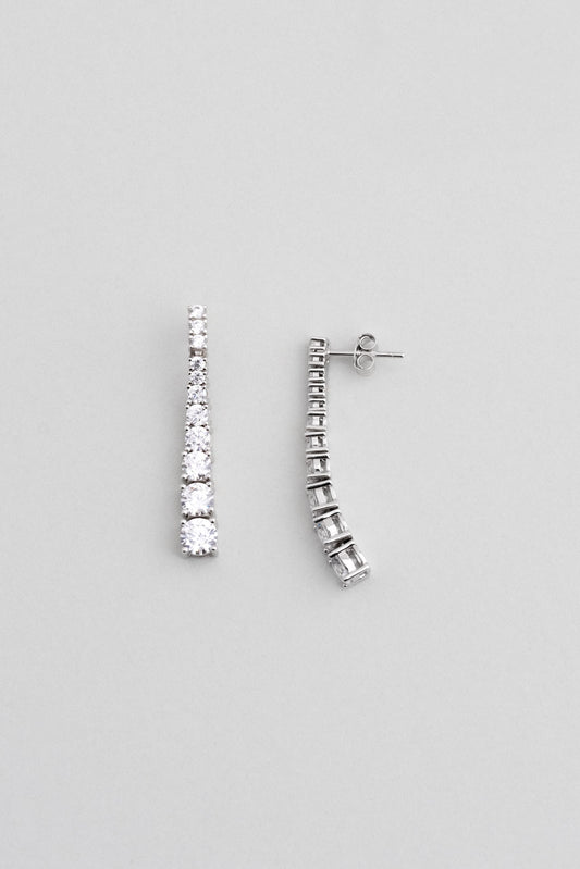 Beyaz Rüya 18 Ayar Beyaz Altın Kaplama Gümüş Su Yolu Küpe 5142310199