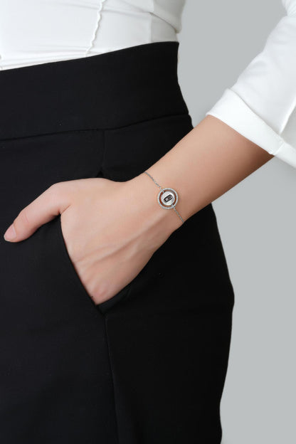 Minimal Tasarım 18 Ayar Beyaz Altın Kaplama 20 Cm Gümüş Bileklik 5144090199