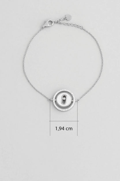 Minimal Tasarım 18 Ayar Beyaz Altın Kaplama 20 Cm Gümüş Bileklik 5144090199