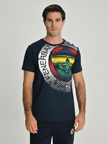 Fenerbahçe Lacivert Tribün 6 Renk Logolu Erkek Tshirt