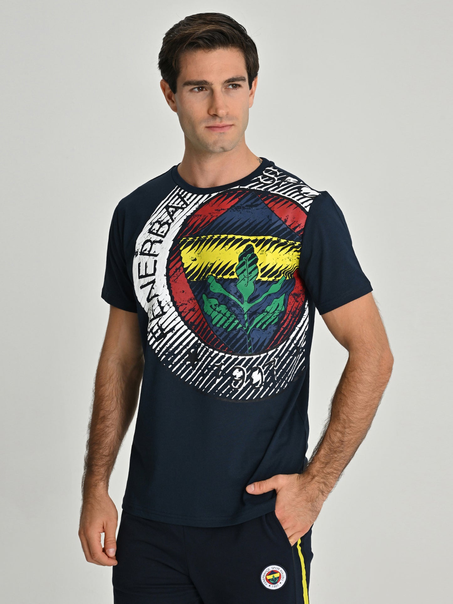 Fenerbahçe Lacivert Tribün 6 Renk Logolu Erkek Tshirt