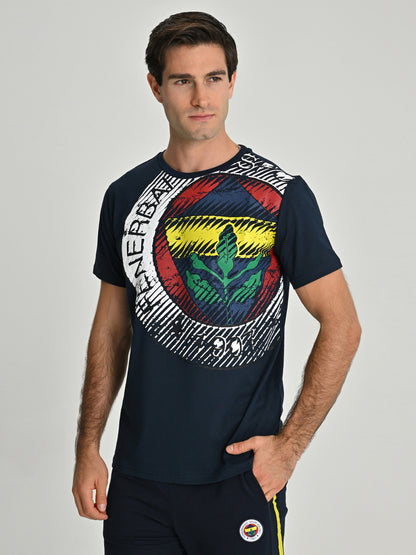 Fenerbahçe Lacivert Tribün 6 Renk Logolu Erkek Tshirt