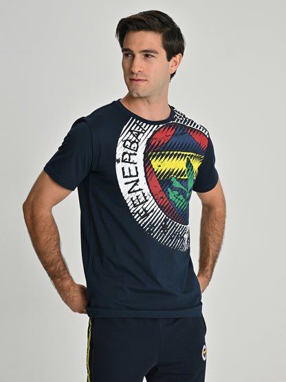Fenerbahçe Lacivert Tribün 6 Renk Logolu Erkek Tshirt