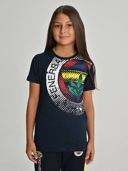 Fenerbahçe Lacivert Tribün 6 Renk Logolu Çocuk Tshirt