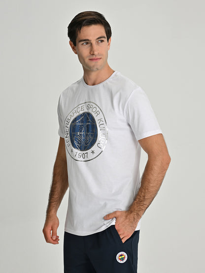 Fenerbahçe Tribün Varak Logolu Beyaz Erkek Tshirt