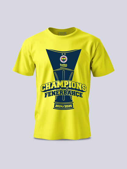 Fenerbahçe Basketbol Şampiyonluk Kupa Sarı Tshirt