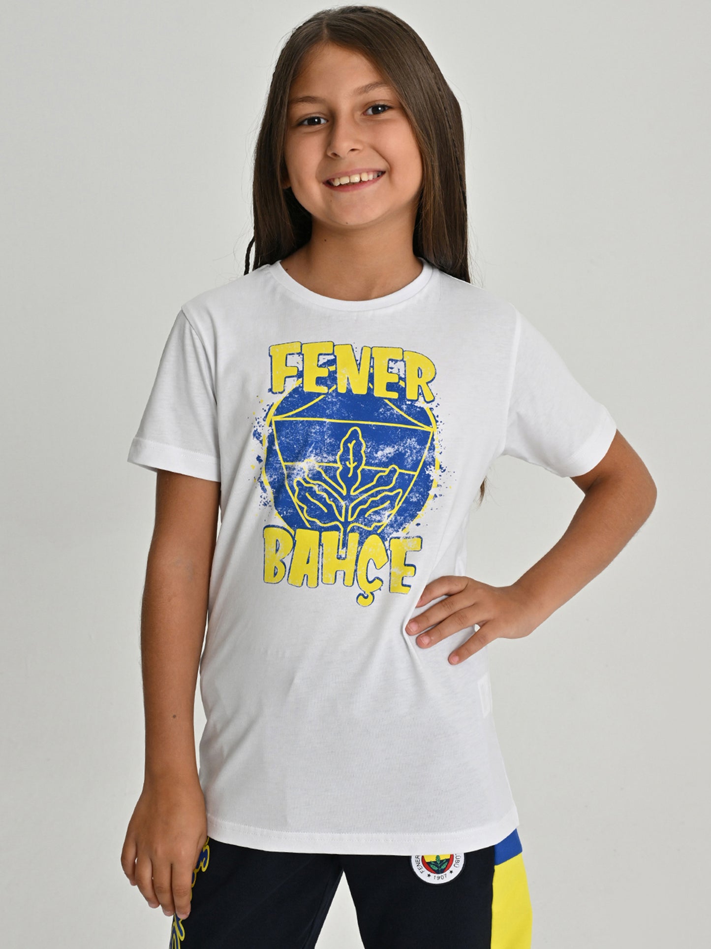 Fenerbahçe Beyaz Tribün Sarı Lacivert Fb Çocuk Tshirt