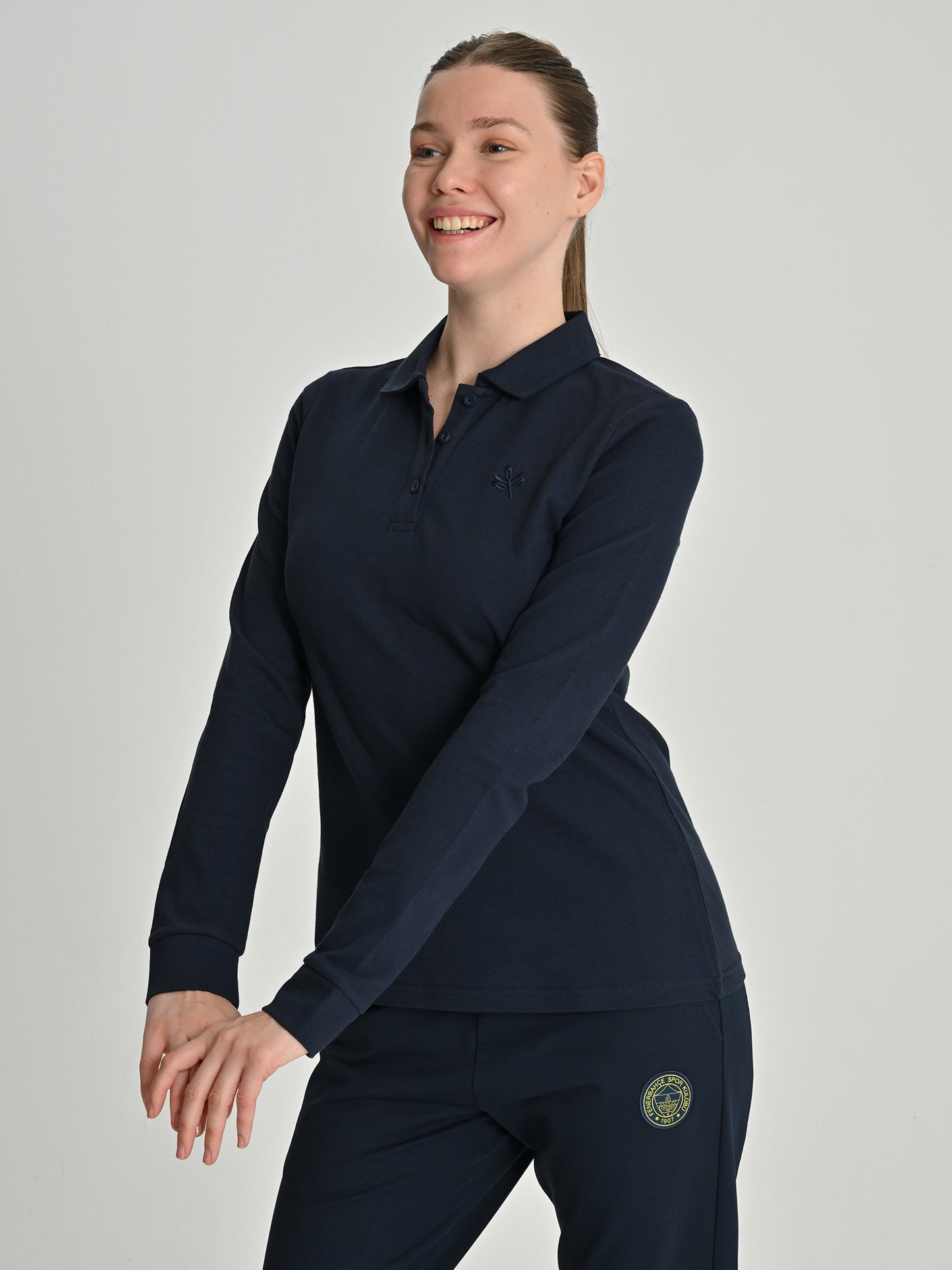 Fenerbahçe Lacivert Trend Uzun Kollu Kadın Polo Tshirt