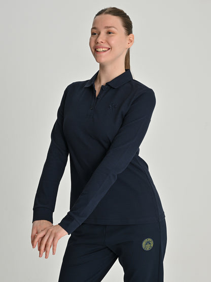 Fenerbahçe Lacivert Trend Uzun Kollu Kadın Polo Tshirt