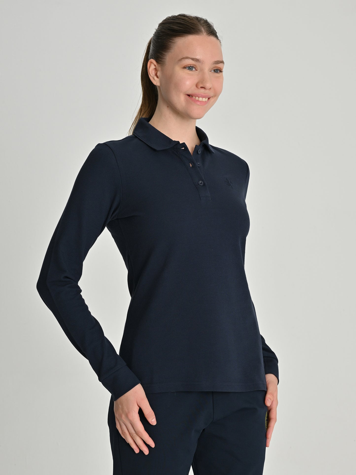 Fenerbahçe Lacivert Trend Uzun Kollu Kadın Polo Tshirt