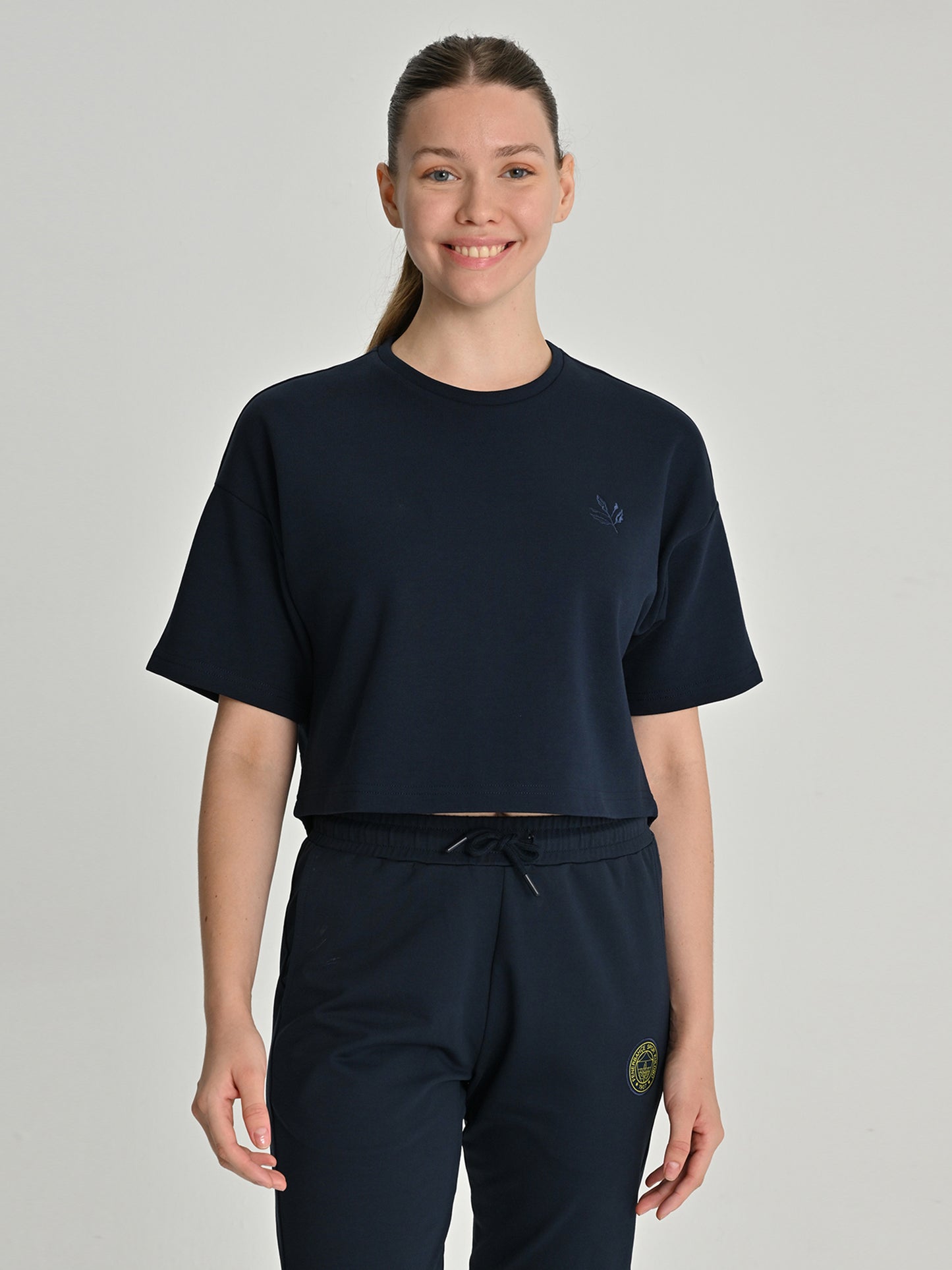 Fenerbahçe Lacivert Trend Palamut Pattern Kadın Tshirt