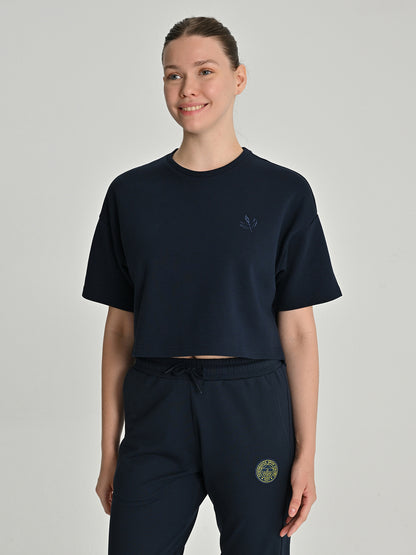 Fenerbahçe Lacivert Trend Palamut Pattern Kadın Tshirt