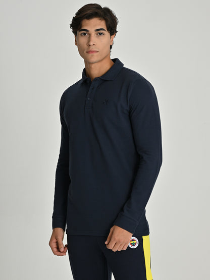 Fenerbahçe Lacivert Trend Uzun Kollu Erkek Polo Tshirt