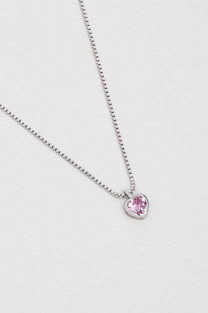 Romantik Aşk 18 Ayar Beyaz Altın Kaplama 43 Cm Gümüş Kalp Kolye 5151810399