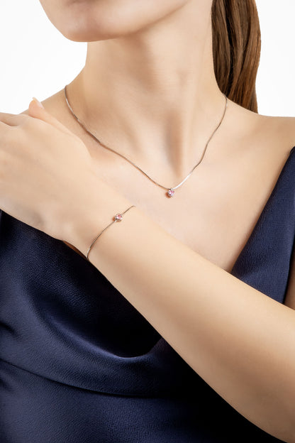 Romantik Aşk 18 Ayar Beyaz Altın Kaplama 43 Cm Gümüş Kalp Kolye 5151810399