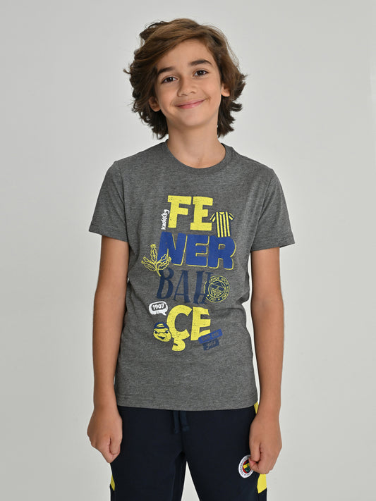 Fenerbahçe Gri Melanj Tribün Fb Çocuk Tshirt