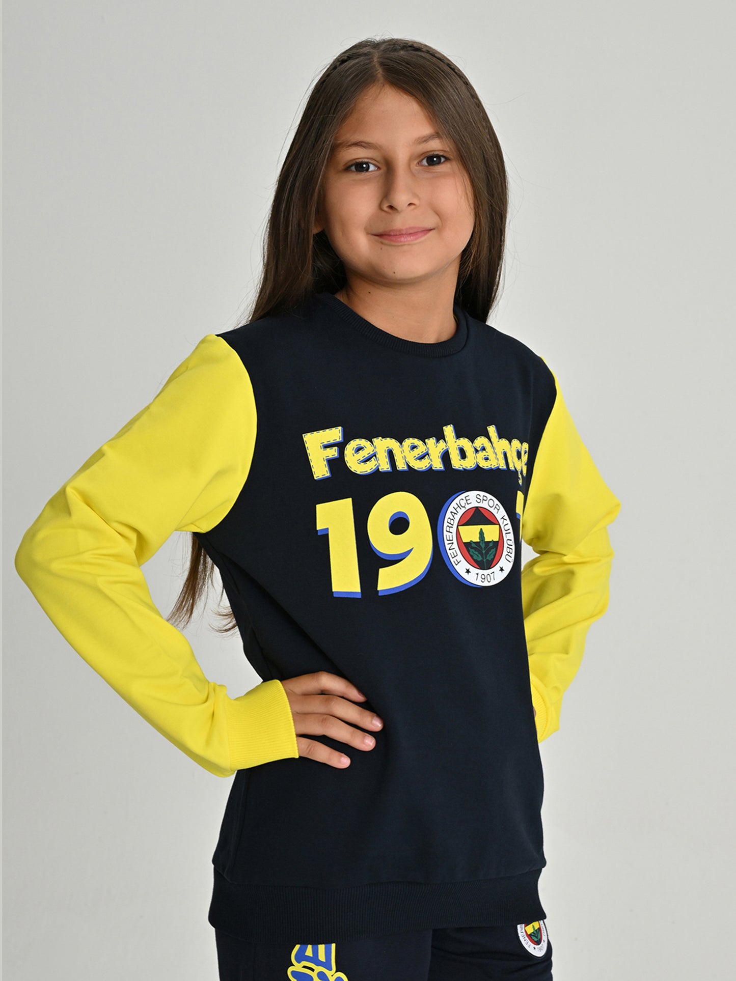 Fenerbahçe Sarı Lacivert Tribün 1907 Çocuk Sweatshirt