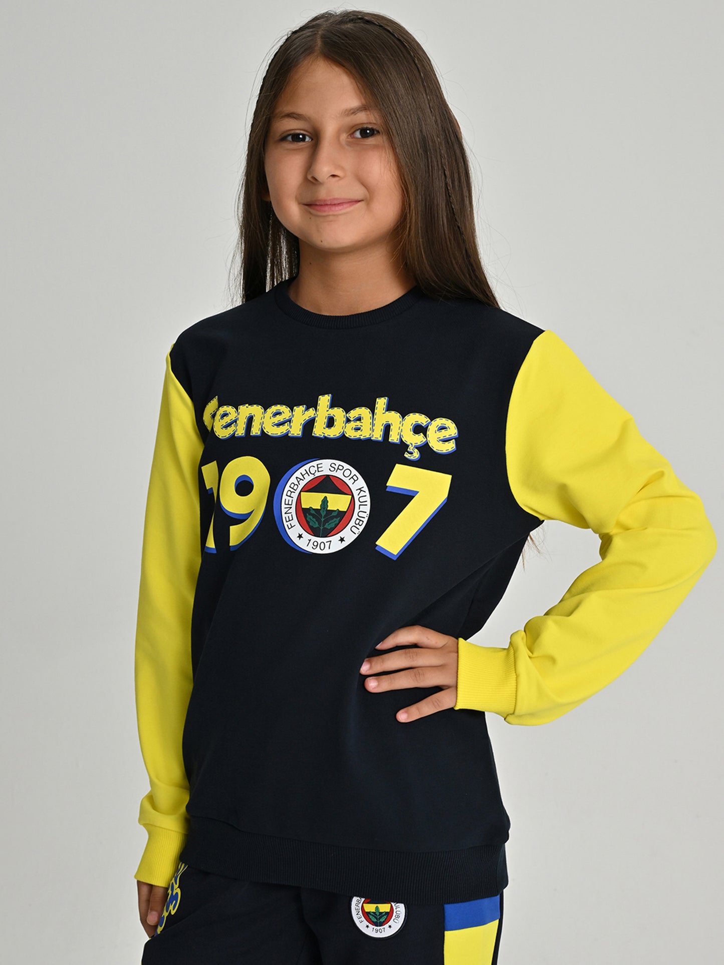 Fenerbahçe Sarı Lacivert Tribün 1907 Çocuk Sweatshirt