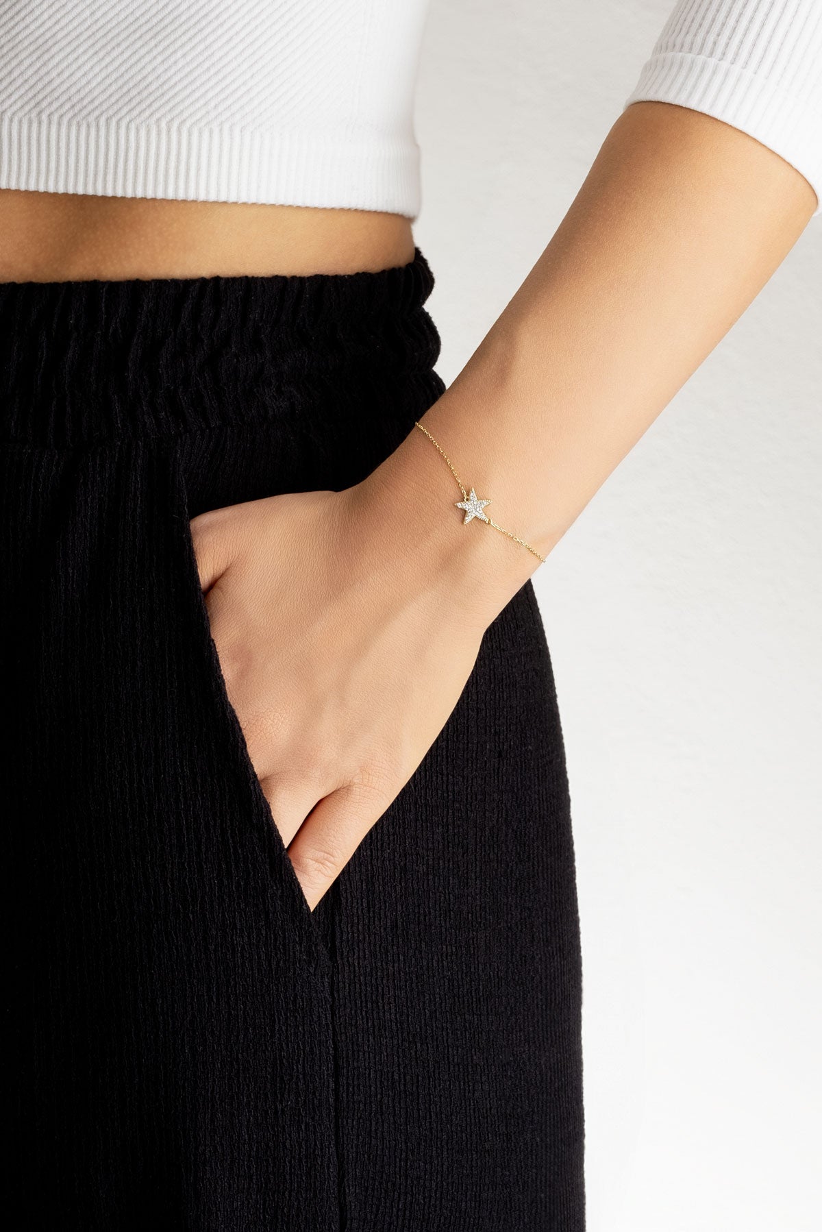 Deniz Yıldızı 18 Ayar Sarı Altın Kaplama 18 Cm Gümüş Bileklik 5153130144