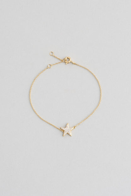 Deniz Yıldızı 18 Ayar Sarı Altın Kaplama 18 Cm Gümüş Bileklik 5153130144