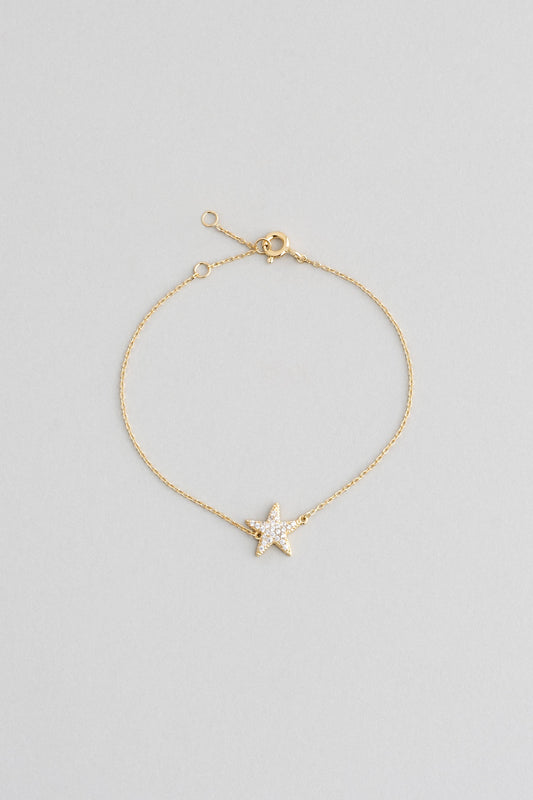 Deniz Yıldızı 18 Ayar Sarı Altın Kaplama 18 Cm Gümüş Bileklik 5153130144