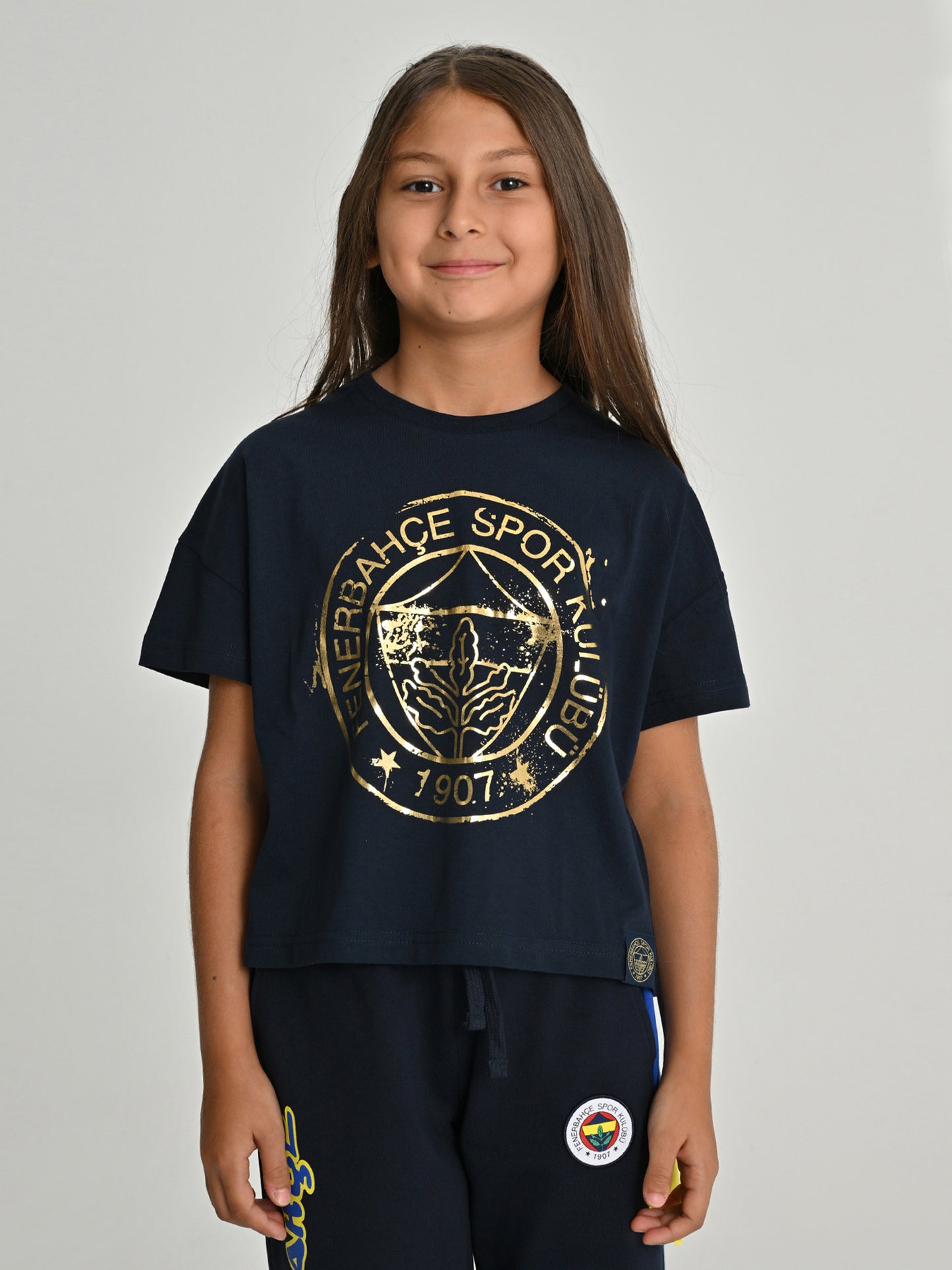 Fenerbahçe Lacivert Tribün Gold Logolu Çocuk Tshirt