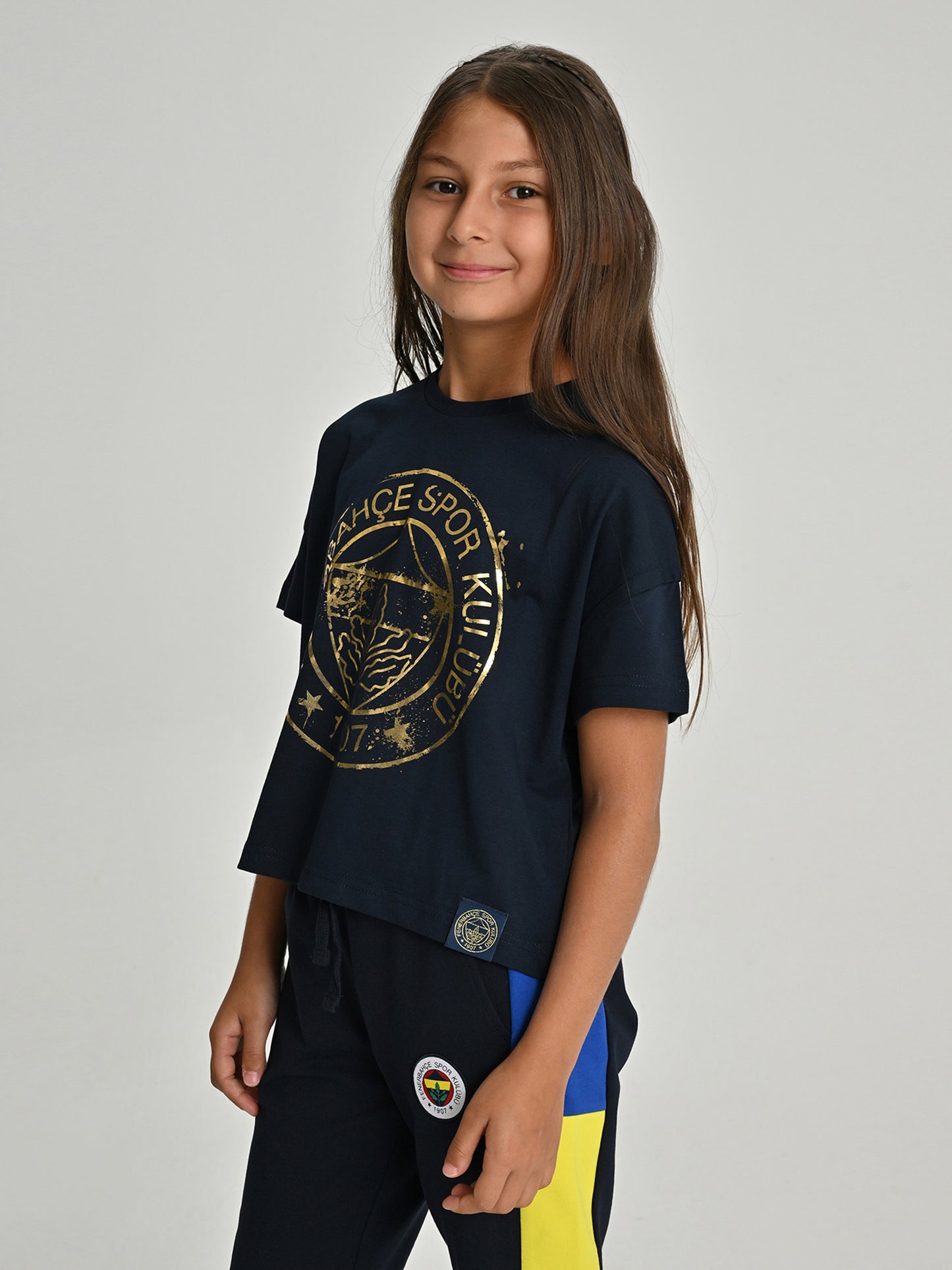Fenerbahçe Lacivert Tribün Gold Logolu Çocuk Tshirt
